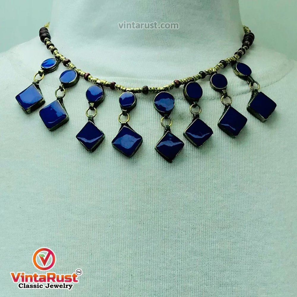 Coral Stone Beaded Choker with Ring and Earrings
